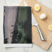 パタヤビーチサンセット…チョンブリ（タイ） キッチンタオル (四つ折り)