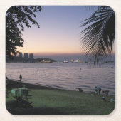 パタヤビーチサンセット…チョンブリ（タイ） スクエアペーパーコースター (正面)