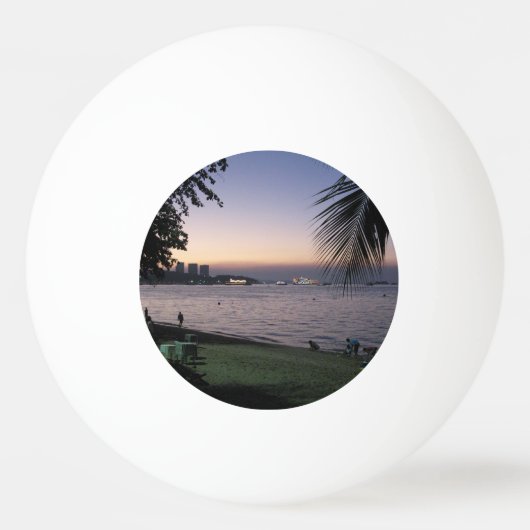 パタヤビーチサンセット…チョンブリ(タイ) 卓球ボール (正面)