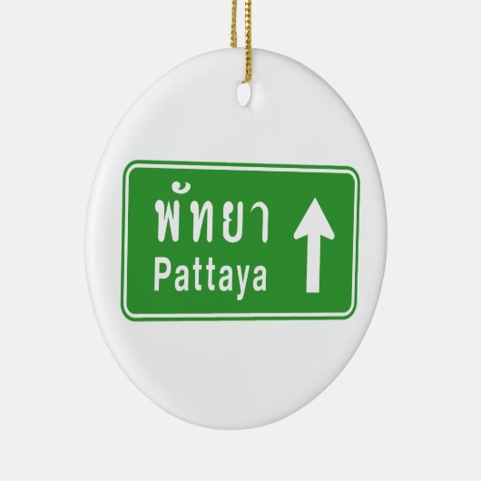 パタヤ前方⚠タイ高速道路交通標識⚠ セラミックオーナメント (右)