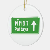 パタヤ前方⚠タイ高速道路交通標識⚠ セラミックオーナメント (左)