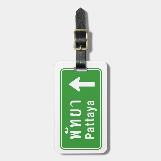 パタヤ前方⚠タイ高速道路交通標識⚠ ラゲッジタグ (正面縦)