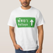 パタヤ前方⚠タイ高速道路交通標識⚠ Tシャツ (正面)