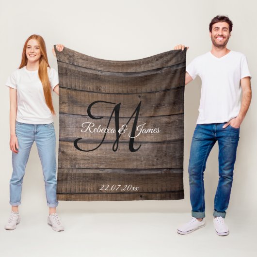 パタユニークーン素朴モノグラムスクリプトカスタム フリースブランケット (インサイチュ)