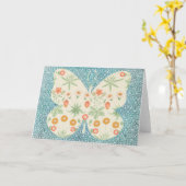 パタンアートノートカード上の蝶パターン4 カード (黄色い花)