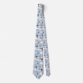パタンキュートシープパステルブルーミニマルカラー ネクタイ