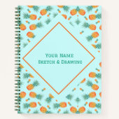 パタンパイナップルフルーツノートブック ノートブック (正面)