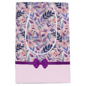 パタンパープルフラワーズ抱き枕 ミディアムペーパーバッグ (正面)