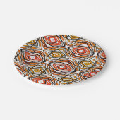 パタンブラウン赤プレート ペーパープレート (アングル)