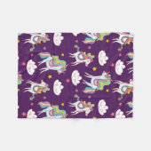 パタンユニコーンおもしろい魔法馬 フリースブランケット (正面(横))