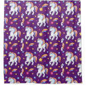 パタンユニコーン魔法馬かわいい シャワーカーテン (正面)