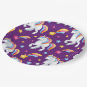 パタンユニコーン魔法馬かわいい ペーパープレート (アングル)