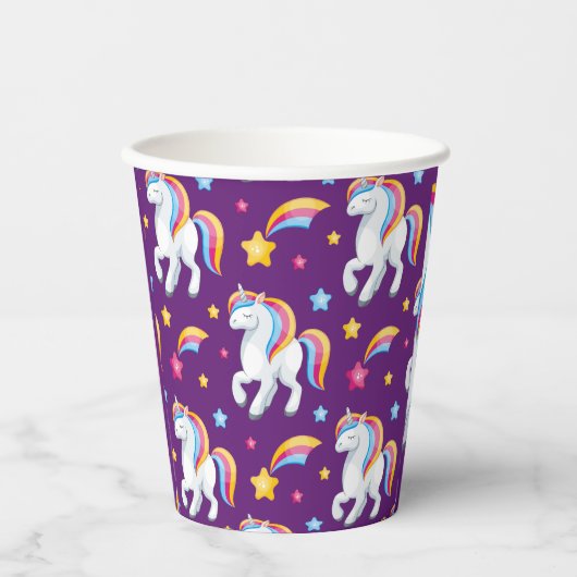 パタンユニコーン魔法馬かわいい 紙コップ (正面)