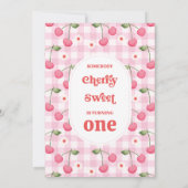 パタンレッド誰かさくらんぼ甘い誕生日 招待状 (裏面)