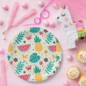 パタン熱帯果実スイカのパイナップル ペーパープレート (パーティー)