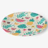 パタン熱帯果実スイカのパイナップル ペーパープレート (アングル)