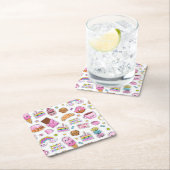 パターおもしろいンユニコーン魔法かわいい スクエアペーパーコースター (インサイチュ)