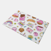 パターおもしろいンユニコーン魔法かわいい ドアマット (アングル)