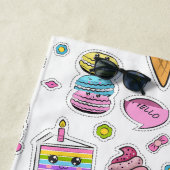 パターおもしろいンユニコーン魔法かわいい ビーチタオル (インサイチュ)