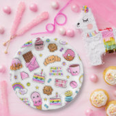 パターおもしろいンユニコーン魔法かわいい ペーパープレート (パーティー)