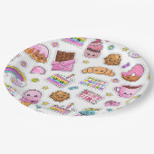 パターおもしろいンユニコーン魔法かわいい ペーパープレート (アングル)