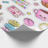 パターおもしろいンユニコーン魔法かわいい ラッピングペーパー (角)