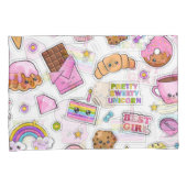 パターおもしろいンユニコーン魔法かわいい 枕カバー (正面右)