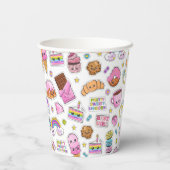 パターおもしろいンユニコーン魔法かわいい 紙コップ (裏面)