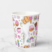 パターおもしろいンユニコーン魔法かわいい 紙コップ (左)