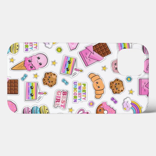 パターおもしろいンユニコーン魔法かわいい Case-Mate iPhoneケース (裏面 (横))