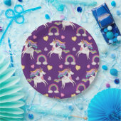 パターおもしろいンユニコーン魔法馬かわいい ペーパープレート (パーティー)