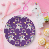 パターおもしろいンユニコーン魔法馬かわいい ペーパープレート (パーティー)