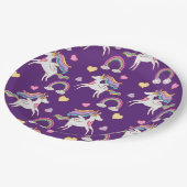 パターおもしろいンユニコーン魔法馬かわいい ペーパープレート (アングル)