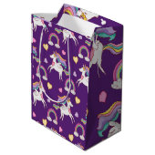 パターおもしろいンユニコーン魔法馬かわいい ミディアムペーパーバッグ (裏面アングル)