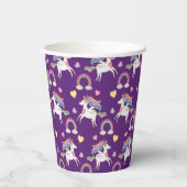 パターおもしろいンユニコーン魔法馬かわいい 紙コップ (裏面)