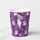 パターおもしろいンユニコーン魔法馬かわいい 紙コップ (左)