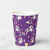 パターおもしろいンユニコーン魔法馬かわいい 紙コップ (右)