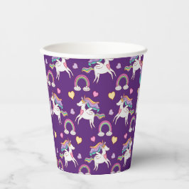 パターおもしろいンユニコーン魔法馬かわいい 紙コップ