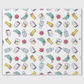 パターおもしろいン誕生日検疫 ラッピングペーパー (フラット)