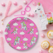 パターおもしろいン・ユニコーン ペーパープレート (パーティー)