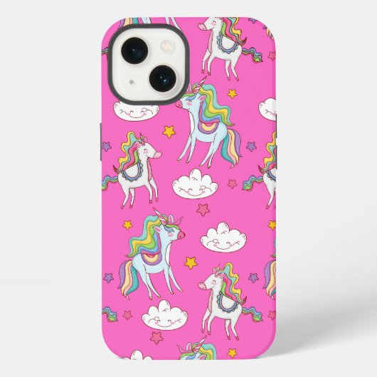 パターおもしろいン・ユニコーン iPhoneケース (裏面)