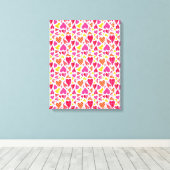 パターお洒落ンとテクスチャのドードルハート キャンバスプリント (インサイチュ (ウッドフロア))