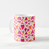 パターお洒落ンとテクスチャのドードルハート コーヒーマグカップ (正面左)