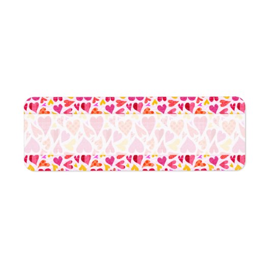 パターお洒落ンとテクスチャのドードルハート ラベル (正面)