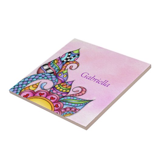 パターお洒落ンの形状と渦巻き タイル (側面)