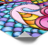 パターお洒落ンの形状と渦巻き ポスター (角)