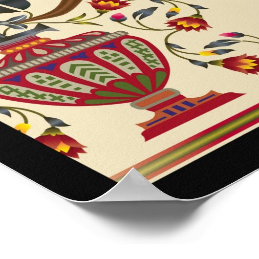 パターでシームレスな美しいマグカルの花のモチーフ ポスター (角)