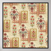 パターでシームレスな美しいマグカルの花のモチーフ ポスター (正面)