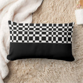 パターはっきりしたン白黒装飾用クッション ランバークッション (ブランケット)
