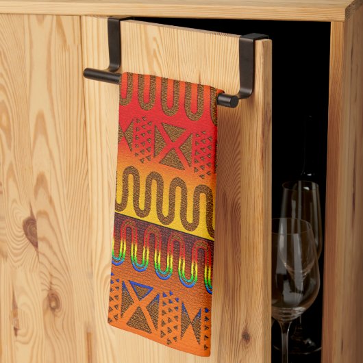 「パターはっきりしたン、時代を超越した物語」 キッチンタオル (三つ折り)